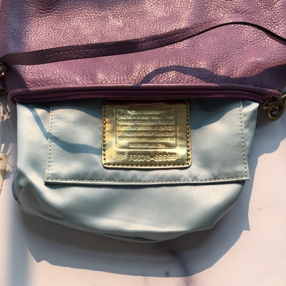 Coach Madison Glazed Wristlet Pochette Lavender NWT flaws - Picture 5 of 14